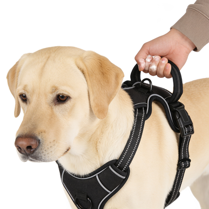 The top grab handle in use on the harness